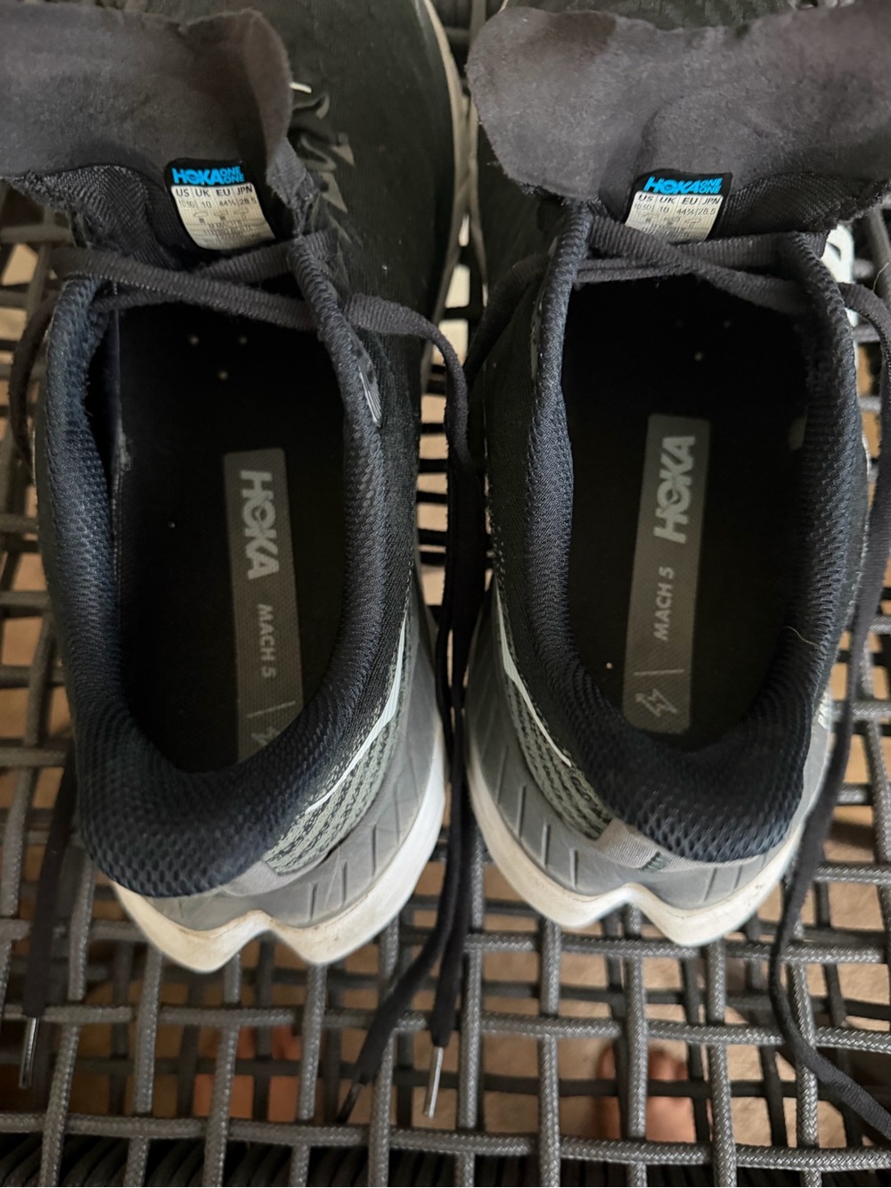 Hoka Mach 5 Men's Running Shoes - Black with White Logo